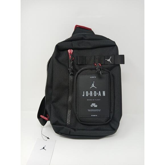 Jordan Nike Air Hesi Crossbody Bag Black Red One Size MA0839-023 Brand New  Tags